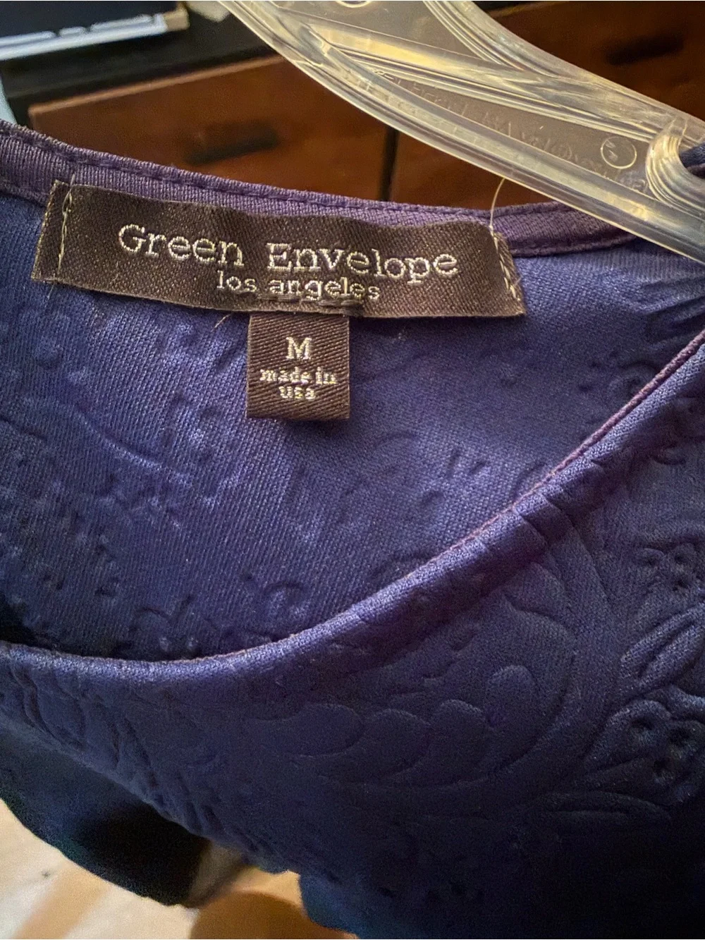 Green Envelope Navy Textured Fit & Flare Girls Dress